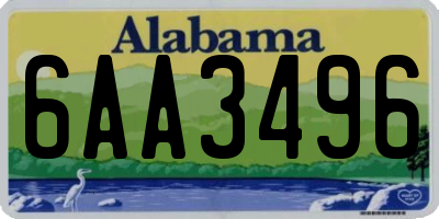 AL license plate 6AA3496