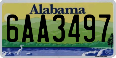 AL license plate 6AA3497