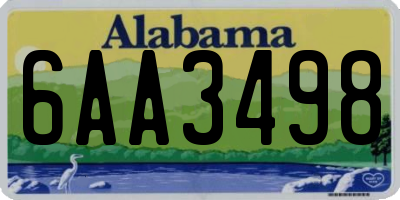 AL license plate 6AA3498