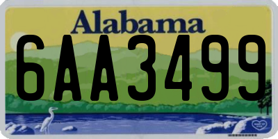 AL license plate 6AA3499