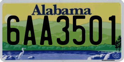 AL license plate 6AA3501