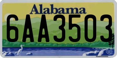 AL license plate 6AA3503
