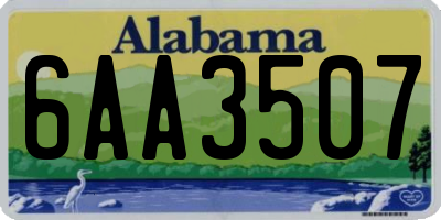 AL license plate 6AA3507