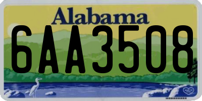 AL license plate 6AA3508
