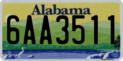 AL license plate 6AA3511