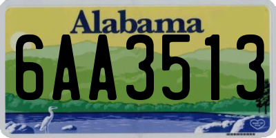 AL license plate 6AA3513