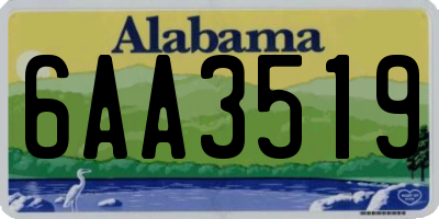 AL license plate 6AA3519