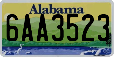 AL license plate 6AA3523