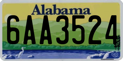 AL license plate 6AA3524