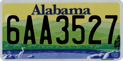 AL license plate 6AA3527