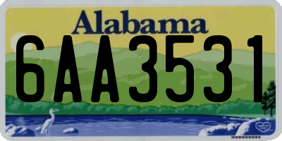 AL license plate 6AA3531