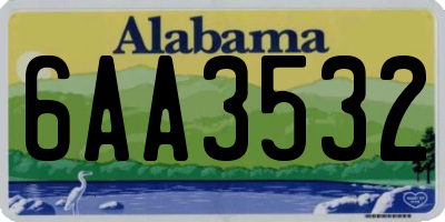 AL license plate 6AA3532