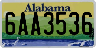 AL license plate 6AA3536