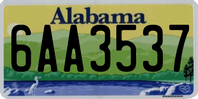 AL license plate 6AA3537