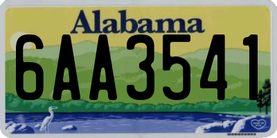 AL license plate 6AA3541