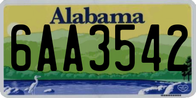 AL license plate 6AA3542