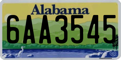 AL license plate 6AA3545