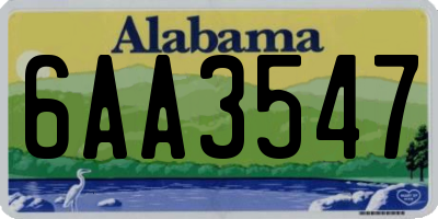 AL license plate 6AA3547