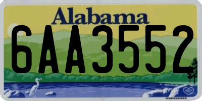 AL license plate 6AA3552