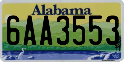 AL license plate 6AA3553