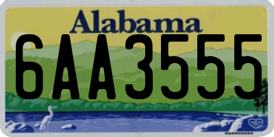 AL license plate 6AA3555