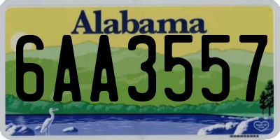 AL license plate 6AA3557