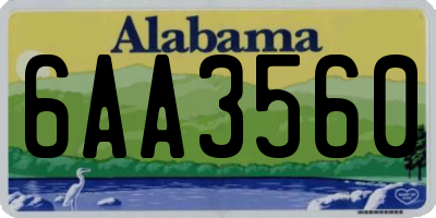 AL license plate 6AA3560