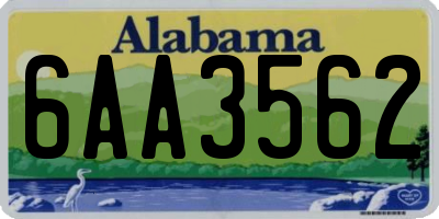 AL license plate 6AA3562