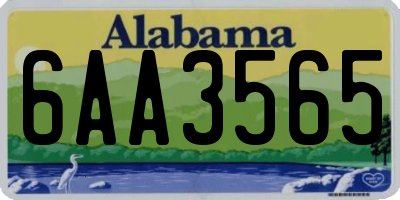 AL license plate 6AA3565