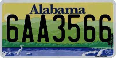 AL license plate 6AA3566