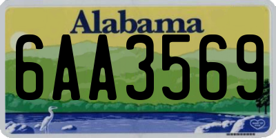 AL license plate 6AA3569