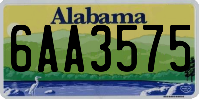 AL license plate 6AA3575