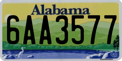 AL license plate 6AA3577