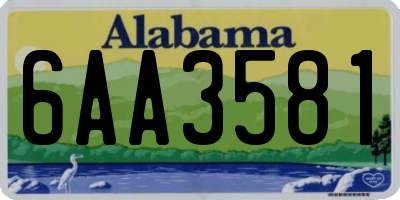 AL license plate 6AA3581