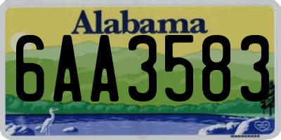 AL license plate 6AA3583