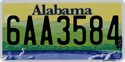 AL license plate 6AA3584