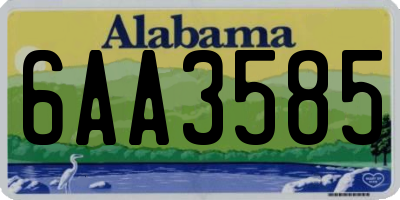 AL license plate 6AA3585