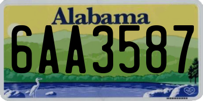 AL license plate 6AA3587