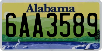 AL license plate 6AA3589