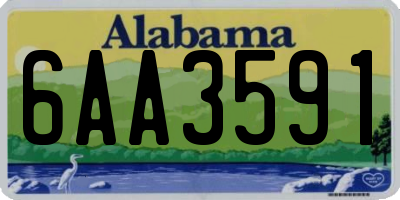 AL license plate 6AA3591