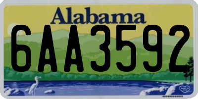 AL license plate 6AA3592