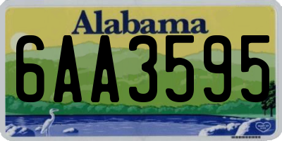 AL license plate 6AA3595