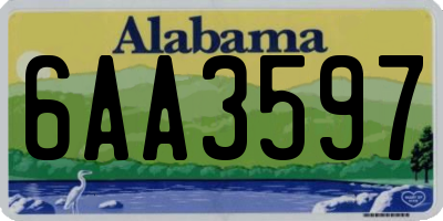 AL license plate 6AA3597