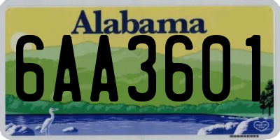 AL license plate 6AA3601