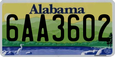 AL license plate 6AA3602