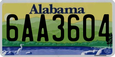 AL license plate 6AA3604