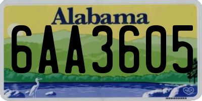 AL license plate 6AA3605