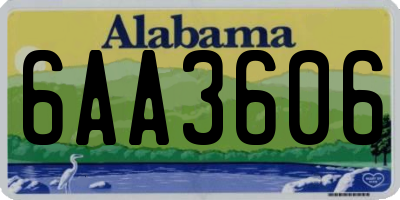 AL license plate 6AA3606