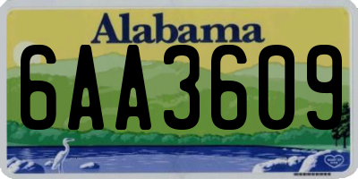 AL license plate 6AA3609