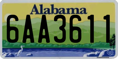 AL license plate 6AA3611